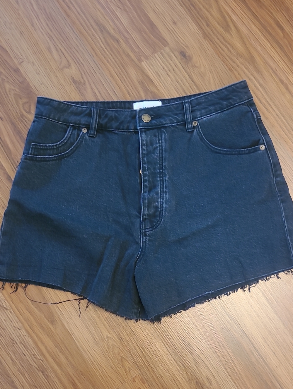 Rollas Black Denim Shorts